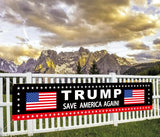 Trump 2024 Sign Banner Save America Again Large Banner Flag, Take America Back Sign Banner Polyester Advertising Banner Polyester with Brass Grommets Hanging for Outdoor Décor 98X18 Inch