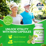 TAIGASEA - Wild Noni Pure Fruit Extract Capsules, Noni Capsules for Immune Support, Joint Support and More, Natural Noni Adaptogens Supplements with Antioxidants, 1000mg, 120 Vegetarian Capsules