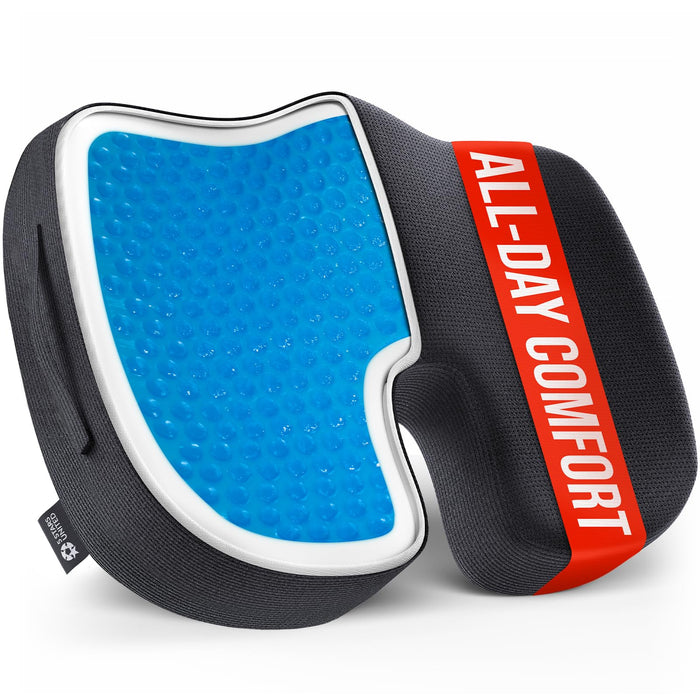 5 STARS UNITED Seat Cushion for Tailbone Pain Relief – Memory Foam Lifting Pillow for Coccyx, Hemorrhoid, Sciatica & Post-Surgery Recovery – Wheelchair, Car, Desk, Gaming & Office Chairs, Arctic Black