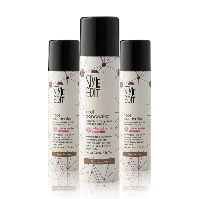 Style Edit Root Touch Up Spray | Temporary Hair Color for Gray Roots and Thinning Hair | Salon-Quality, Transfer-Resistant Hair Concealer | Light Brown, 2 oz