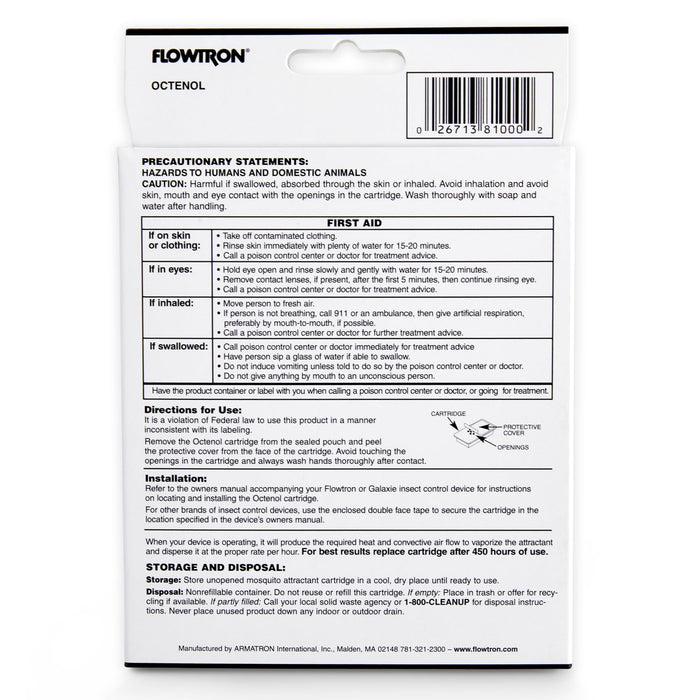 Flowtron MA-1000 Octenol Mosquito Attractant Cartridge, Compatible with BK-15, BK-40, BK-80, MC-9000, FC-8800-2 Pack