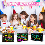 ZMLM Kids Scratch Party Favors Gifts: 24 Pack Unicorn Scratch Art Notebooks Birthday Gifts Rainbow Party Favors Toys Girls Boys Bulk Art Craft Kit Stocking Stuffers Classroom Prizes Christmas Gift