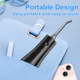 Water Flosser Cordless Rechargeable, 350ML Tank 5 Modes 8 Jet Tips, Water Flossers for Teeth Cleaning and Flossing, Dental Oral Irrigator for Home and Travel, IPX7 Waterproof