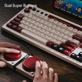 8Bitdo 87 Keys Retro Mechanical Keyboard Bluetooth/2.4G/USB-C, Hot Swappable, Dual Super Programmable Buttons, Volume knob for Windows and Android - Fami Edition