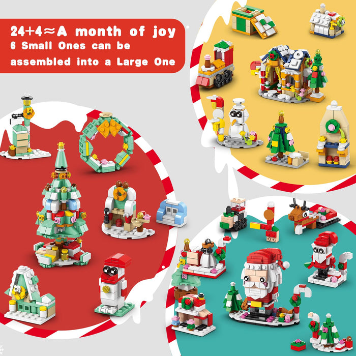 AEROQUEST Advent Calendar 2023 - Toy Building Sets for Christmas Holiday Countdown Building Block Sets for kids Toy Gift Idea to Adventure with Daily Collectible Surprises(Christmas Tree)