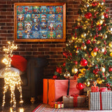 Advent Calendar 2024 Christmas Puzzle for Adults 1000 Pieces, Stained Glass Puzzle Christmas Countdown Calendar 24 Days Jigsaw Puzzles, Funny Mosaic Santa Claus Christmas Dog Holiday Puzzles