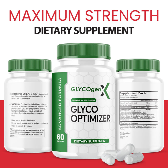 (2 Pack) Glyco Optimizer Glycogen X - Official Formula - GlycoOptimizer Advanced Formula Capsules with Chromium, Cinnamon Bark - Glycogenx Supplement Glyco Optimizer Sugar Glycogen Plus (120 Capsules)