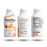 Freeflow Fit Energy Shots, Orange Slice, Natural Caffeine Boost with L-theanine, Ginseng, Vitamins, Prebiotics, Electrolytes (6 Count, 2oz Shots)