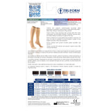 Truform Short Length 20-30 mmHg Compression Stockings for Men and Women, Reduced Length, Closed Toe, Beige, Large