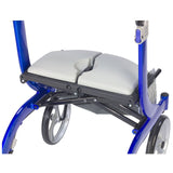 Drive Medical RTL10266BL-HS Nitro DLX Foldable Rollator Walker with Seat, Blue