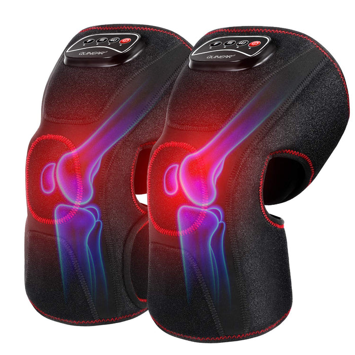 QUINEAR Knee Massager with Heat, Air Compression Leg Knee Brace Wrap for Arthritis Pain Relief Eletric Heating for Joint Pain, Cramps and Circulation 3 Modes & 3 Intensities - FSA or HSA Eligible