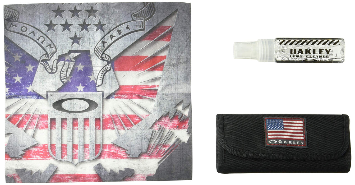 Oakley 101-008-001 Lens Cleaning Kit with 60 ml Solution, USA Flag, Nylon Case