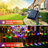 JMEXSUSS 2 Pack Solar Christmas Lights Outdoor Waterproof, Total 66FT 200 LED Multicolor Solar Fairy Lights, 8 Modes Solar String Lights for Outside