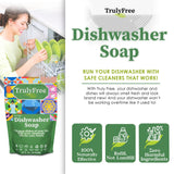 Truly Free Automatic Dishwasher Detergent Powder - Concentrated Dishwashing Detergent, Dish Soap, Hard Water Stain Remover, Kitchen Cleaning Supplies, No Harmful Ingredients - 12.5 oz (Pack of 1)