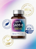 Carlyle SAM-e Supplement | 1200mg | 50 Enteric Coated Tablets | Vegetarian, Non-GMO, Gluten Free | by Opti-e