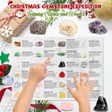 Advent Calendar 2023, 24 Days Christmas Countdown Calendar Rocks, Minerals, Gemstones & Crystal, Natural Mineral for Collection Learning, Scientific Gift for Kids, Adult, Geology Enthusiasts