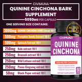 CIVIMUNA Quinine Cinchona Bark Capsules 5050mg - Quinine Cinchona Bark, Pumpkin Seeds, Spinach - 3 Months Supply