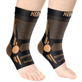 NEENCA Ankle Brace for Pain Relief, 2 Pack Compression Ankle Sleeves Set. Ankle Support Stabilizer for Achilles Tendonitis, Plantar Fasciitis, Joint Pain, Swelling, Arthritis, Sport - FSA/HSA Approved
