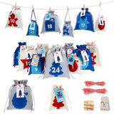 Cabilock 26 pcs Christmas Advent Calendar Bags 24 Days Countdown Calendar Burlap Bags Drawstring Bags for Adults and Kids DIY Candy Bags for Holiday Decorations for Kids Boys Girls Xmas