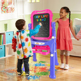 STEAM Life Easel for Kids Art Easel for Toddler Easel - 4in1 Double-Sided Large Magnetic Board Kids Chalkboard Easel Drawing White Board for Kids Magnetic Letters Numbers Christmas Gift for Kids Girls