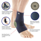 Neo-G Ankle Compression Sleeve Sports – Active – Ankle Compression Sleeve for Running - Lightweight, Elastic, Helps with Strains, Weak Ankles, Injury Recovery, Ankle Swelling Relief - L