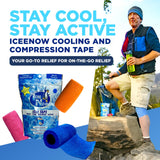 IceeNow - Ice Bandage Wrap Tape, Self Sticking Bandage Wrap, Instant Cold Compress Compression Tape Wrap, Athletic Muscle Tape, Athlete Tape for Pain and Swelling, No Refrigeration Needed, Blue