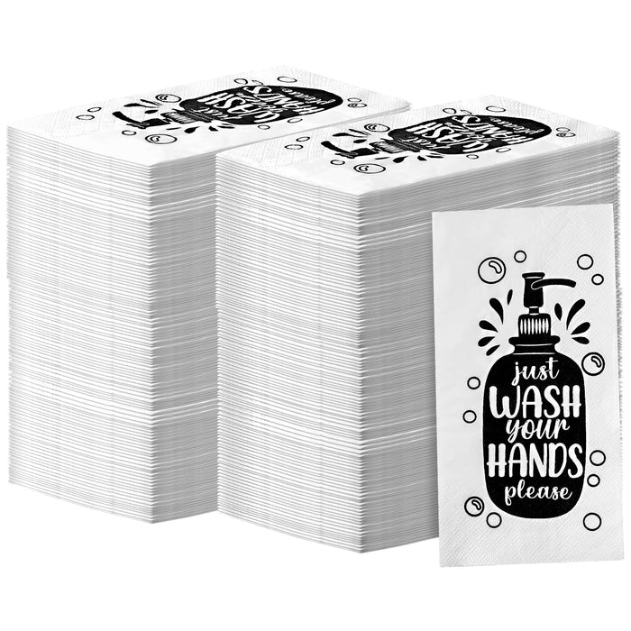 Eersida 200 Pcs Christmas Bathroom Paper Towel Disposable Guest White Dinner Napkins Decorative Bathroom Napkins Folded Table Napkins for Party Wedding Anniversary Birthday