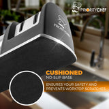 PRIORITY CHIEF Knife Sharpener for Straight and Serrated Knives, 2-Stage Diamond Coated Wheel System, Sharpens Dull Knives Quickly, Safe and Easy to Use