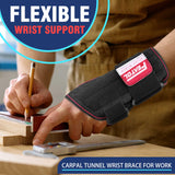 FEATOL 2 Pack Carpal Tunnel Wrist Brace For Work With Wrist Splint, Adjustable Wrist Guard Daytime Support For Women Men, Pain Relief For Pregnancy, Typing, Arthritis, Tendonitis Right Hand Left Hand, Large