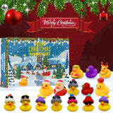 Advent Calendar 2024, Christmas Rubber Duck Set,Fun Rubber Duck Advent Calendar Toys, 24 Days Joyful Christmas Countdown, Suitable for all kinds of people, Holiday Party Gifts, Decorations (B2PCS)