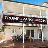 Probsin Trump Vance 2024 Banner Black 120" x 20" Decorations Take America Back President Trump Vice President Vance Yard Sign Party Supplies Hanging Outdoor Gate Decor Fence Door Indoor Wall