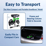 KneeRover GO Knee Scooter - The Most Compact Portable Knee Walker for Adults for Foot Surgery, Broken Ankle, Foot Injuries - Foldable Knee Rover Scooter for Broken Foot Injured Leg Crutch Alternative