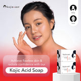 Kojie San Skin Brightening Soap - Original Kojic Acid Soap that Reduces Dark Spots, Hyperpigmentation, & Scars with Coconut & Tea Tree Oil - 65g x 5 Bars