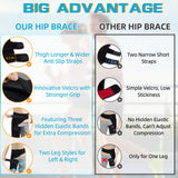 Hiball Adjustable Hip & Thigh Brace for Sciatica Pain Relief - Groin & Hamstring Medical Compression Sleeve Stabilizer for Men and Women, Buttock Support Wrap with Six Nylon Buckle Pressure Strips