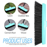 Push Broom Stiff Bristles Outdoor Broom with 51" Long Handle for Cleaning Scrubbing Deck Driveway Yard Patio Garage Concrete Wood Stone Tile Multi-Surface Floor