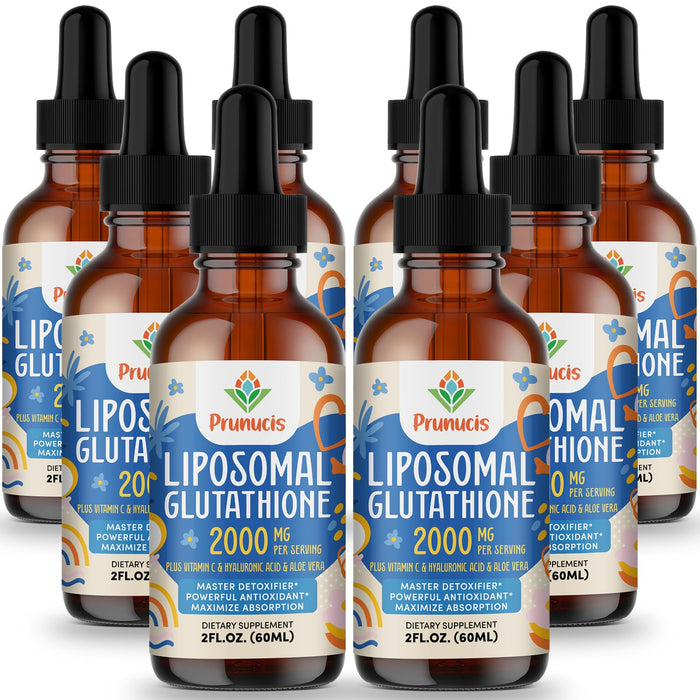 Prunucis 2000MG Liposomal Glutathione Liquid, 98% Absorption, Glutathione Liquid Supplement, Active Form L- Glutathione, Powerful Antioxidant Non-GMO for Immune System, Aging Defense, Detox, 16 FL.OZ