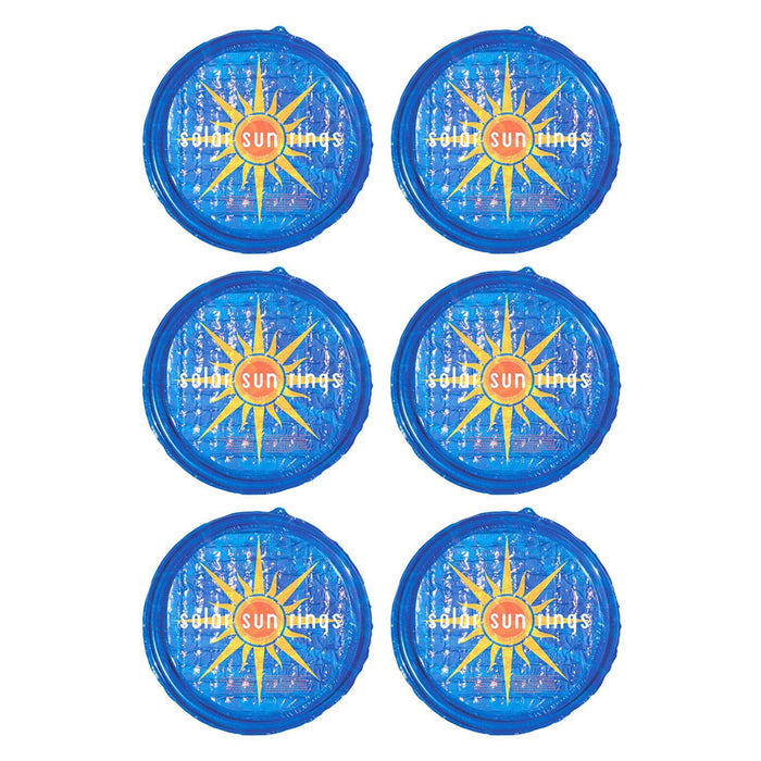 Solar Sun Rings Portable Above Ground Inground Swimming Pool Hot Tub Spa Heating Accessory Circular Heater Solar Cover, Blue (6 Pack)