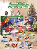 Advent Calendar 2021 for Kids, 24 Days Christmas Countdown Calendar with Instruction Trucks Police and Fire Cars Building Blocks, Toys Advent Calendars Best Cool Christmas Gifts for Kids Boys Teens