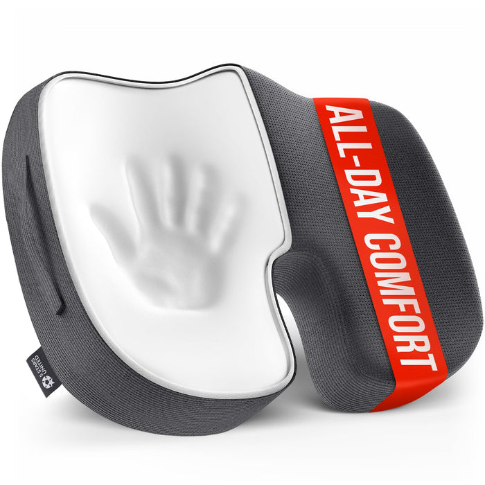 5 STARS UNITED Seat Cushion for Tailbone Pain Relief – Memory Foam Lifting Pillow for Coccyx, Hip, Hemorrhoid, Sciatica & Post-Surgery Recovery – Wheelchair, Car, Desk, Gaming & Office Chairs, D Gray