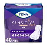 TENA Incontinence Pads, Bladder Control & Postpartum for Women, Overnight Absorbency, Sensitive Care, 48 Count