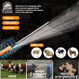 West Thorne Pro Livestock Prod, Newest Waterproof Cattle Prod Stick with LED Light,Rechargeable Electric Livestock Prod(33.8in)