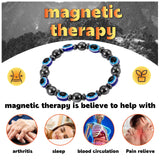 3pcs Adjustable Lymphatic Drainage Magnetic Black Cholite Weighted Bracelet,Weight Loss Bracelets Womens,Hematite Magnetic Therapy Bracelet For Women And Men,Eliminates Swelling Weight-Loss