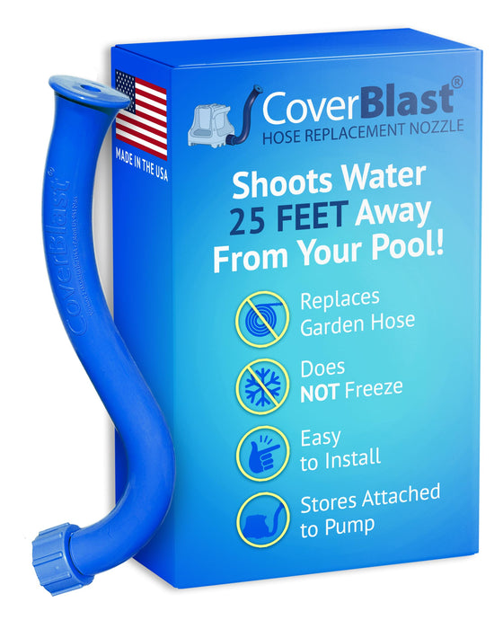 CoverBlast Pool Cover Pump Attachment - USA-Made & Patented Pool Cover Pump Hose Alternative w/ 25ft. Range - Easy-To-Install & Use Year-Round - Replaces Traditional Hoses, Eliminating Tripping Hazard