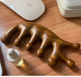 SAEEYCUE Authentic Green Sandalwood Comb Gua Sha Scraping Scalp Massager Head Head, Neck, Hands and Legs (B)