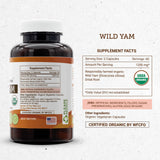 Secrets of the Tribe Wild Yam USDA Organic 120 Capsules | Made with Organic Vegetarian Capsules and Responsibly farmed Organic Wild Yam (Dioscorea Villosa) Dried Root (120 Capsules)