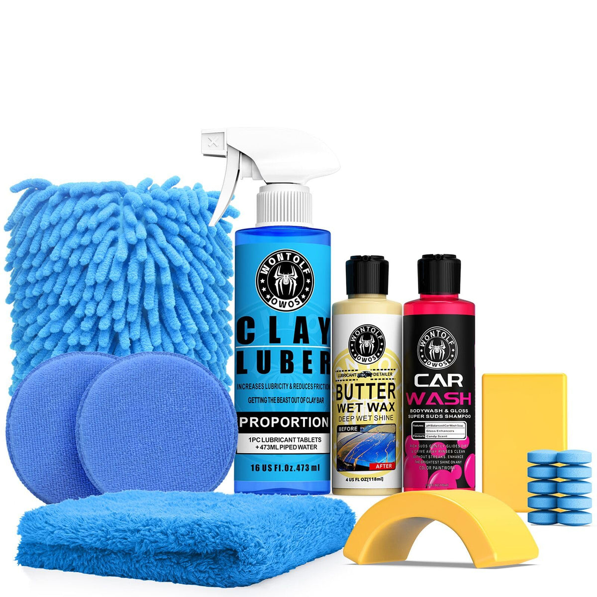 Wontolf Complete Car Clay Bar Auto Detailing Kit, Clay Luber, Butter W