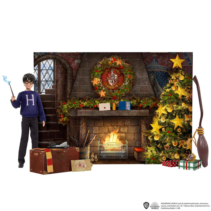 Harry Potter Toys, Gryffindor Advent Calendar fashion doll of about 30 cm and 24 accessories as surprises HND80