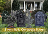 GameXcel 10PCS Halloween Tombstone Decorations Gravestone Decor for Graveyard Headstone Yard Signs Outdoor Lawn Yard Garden Decorations Halloween Yard Stakes