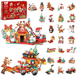 AKWME City Advent Calendar 2024,24 Days Countdown Calendar Toys for Kids Adult, 24 in 1 Christmas Building Set Toys,Christmas Building Blocks Stocking Stuffers, Gifts for Boys Girls Ages 6, 8, 10,12