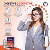 Bio360 Cognitive Support Probiotic for Brain Health, Digestive, Immune Health & Mental Energy, 30 Billion, 10 Probiotics, 25X Green Tea Extract, Magnesium & Vitamin B5, B6 & B12, 30CT